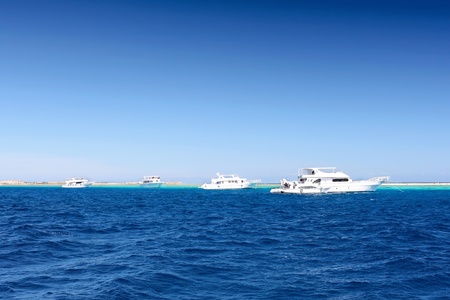 The white Yacht in the Red Sea. Egypt.の写真素材