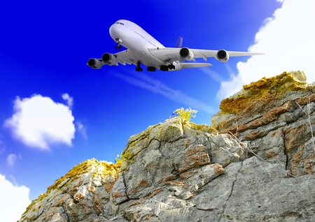 Modern airplane  in South part of Crimea. Ukraine.の写真素材