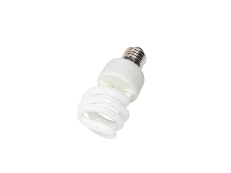 Power saving spiral lamp. Isolated over white.