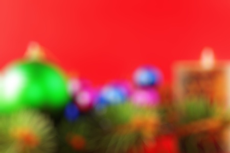 Christmas and New Year decoration-balls on fir tree.