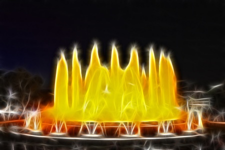 The famous Montjuic Fountain in Barcelona.Spain.の写真素材