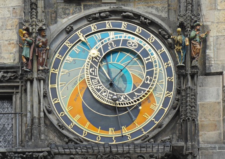 Fragment of astronomica clock on Staromestska Square, Prague, Czech Republicの写真素材