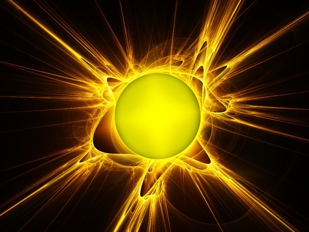 Abstract art -planet with spiral color ring.
