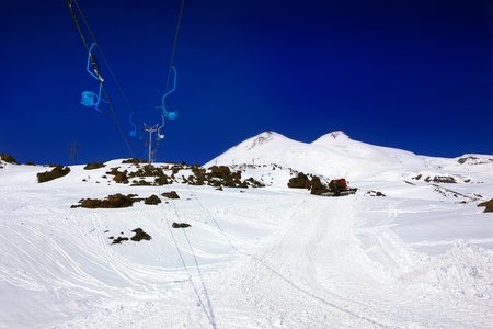 Beautiful view of mountaint Elbrus - highest peak of Europe の写真素材