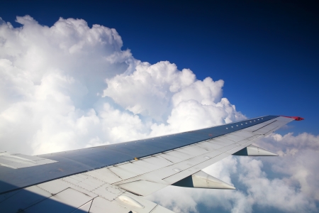 Beautiful view above the earth at the clouds below の写真素材