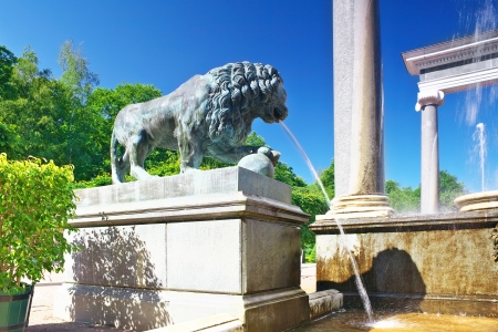 Lion Cascade in Pertergof, Saint-Petersburg, Russia の写真素材
