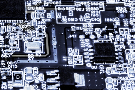 Close-up of electronic circuit board. Macro.の写真素材