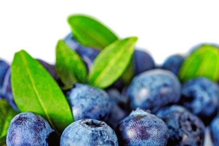 Heap  fresh blueberrys isolated on white background 