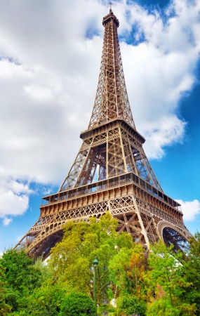 View at foot of Eiffel Tower.Paris, France.の写真素材
