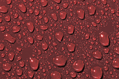Abstract Water Drops Background. Red colour background.