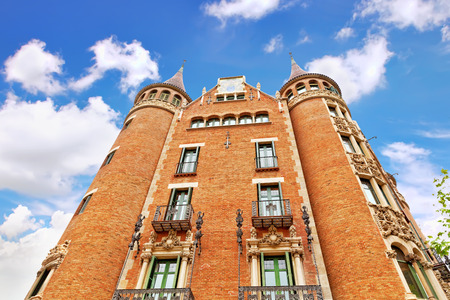 Ð¡asa Serra (Building with spires) in centre of  Barcelona, Catalunia, Spain.のeditorial素材