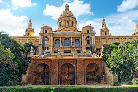National Museum in Barcelona,Placa De Espanya,Spain.のeditorial素材