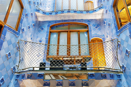 BARCELONA, SPAIN - SEPT  04, 2014: Interior and inner chambers Gaudi's  creation house Casa Batlo. The building that is now Casa Batllo was built in 1877 by Antoni Gaudi, and now commissioned by Lluis Sala Sanchez. September 04, 2014 in Barcelona, Spain.のeditorial素材