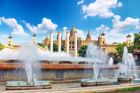 National Museum in Barcelona,Placa De Espanya,Spain.のeditorial素材