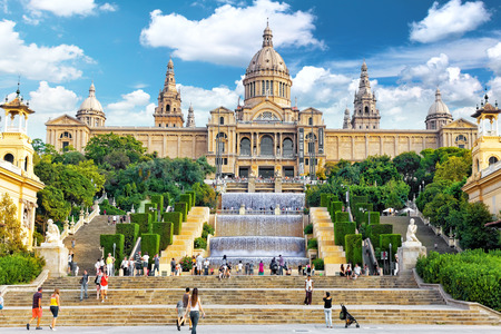 BARCELONA, SPAIN -  SEPT 04: National Art Museum of Catalonia. Museum of Barcelona, has collections of Modern Art and the Museum of Art. September 04, 2014 National Museum  in Barcelon. Spain.のeditorial素材