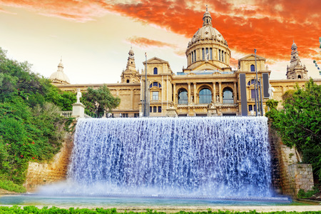 National Museum in Barcelona,Placa De Espanya,Spain.のeditorial素材