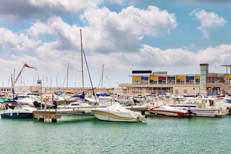 View on moorage of yacht's in  sea port. Spainの写真素材