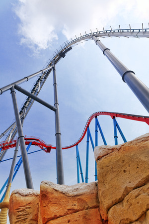 Roller Coaster in funny amusement  park.のeditorial素材