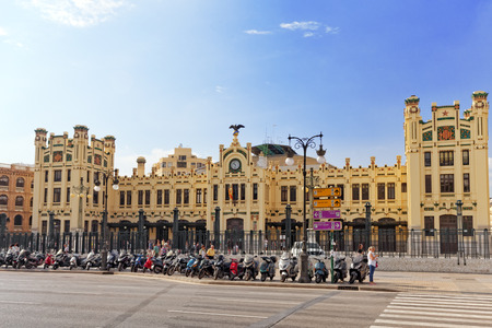 VALENCIA, SPAIN - SEPT 10: North Railways Station( EstaciÃ³ del nord) . September 10, 2014 in Valencia, Spain. Every year,Valencia(third size population  city in Spain)welcomes more than 4 million visitors.のeditorial素材