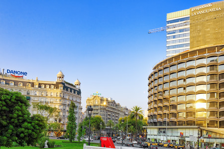 BARCELONA, SPAIN - AUGUST  28, 2008: Beautiful landscape of the urban view Barcelona, Catalonia.The most popular city in the Mediterranean resort in Spain. August 28, 2008 in Barcelona, Spain.のeditorial素材