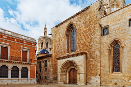 Valencia  cathedral temple in old town.Spain .のeditorial素材