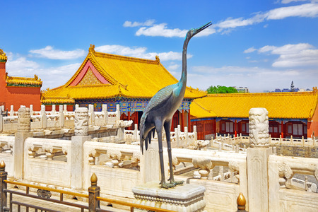 Palaces, pagodas inside the territory of the Forbidden City Museum in Beijing in the heart of city,China.のeditorial素材