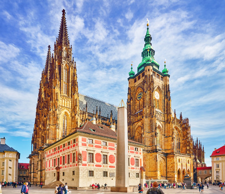 PRAGUE, CZECH REPUBLIC-SEPTEMBER 05, 2015:Metropolitan Cathedral of Saints Vitus, Wenceslaus and Adalbert.Roman Catholic metropolitan cathedral in Prague, the seat of the Archbishop of Prague. Czech Republic.のeditorial素材
