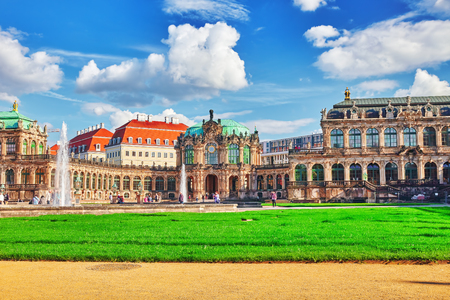 DRESDEN,GERMANY-SEPTEMBER 08,2015: Zwinger Palace (Der Dresdner Zwinger) Art Gallery of Dresden, which was almost completely destroyed during the Second World War. Saxony, Germany.のeditorial素材