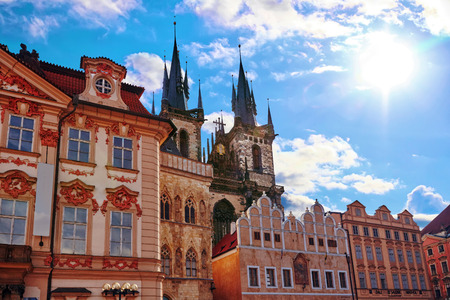 Church of Our Lady(Staromestske namesti)on historic square in the Old Town quarter of Prague.It is located between Wenceslas Square and the Charles Bridge.Czech Republic.のeditorial素材