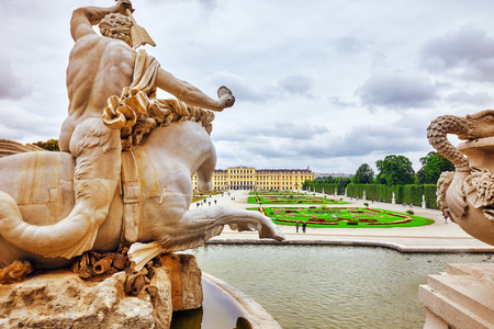 VIENNA, AUSTRIA-SEPTEMBER 10, 2015: Upper Belvedere. Main palace complex Belvedere.Vienna. Austria.のeditorial素材