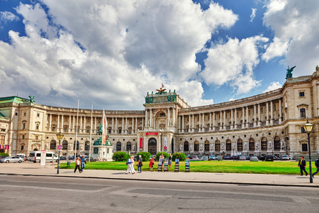 VIENNA, AUSTRIA- SEPTEMBER 10, 2015: Hofburg Palace .Austrian National Library is the largest library in Austria, with 7.4 million items in its various collections.Austriaのeditorial素材