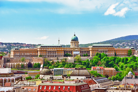 Center of Budapest, Budapest Royal Castle, View from the St.Stephen Basilica.Hangary.のeditorial素材