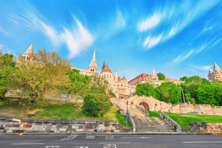 View on the Old Fishermen Bastion in Budapest at morning time. Hungary.のeditorial素材