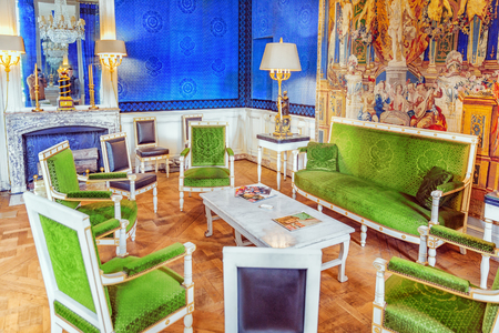 VERSAILLES, FRANCE - JULY 02, 2016 : Grand Empress green cabinet in the Grand Trianon. Chateau de Versailles.のeditorial素材