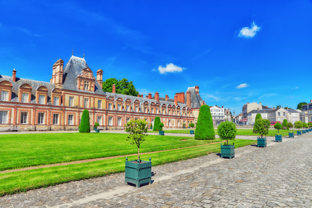 Suburban Residence of the France Kings - beautiful Chateau Fontainebleau and surrounding his park.のeditorial素材
