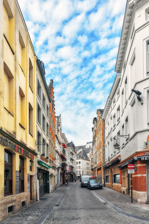 BRUSSELS, BELGIUM - JULY 07, 2016 : City views cozy European cities - Brussels, Belgium and the European Union's capital. On photo streets, cafes, restaurants.のeditorial素材