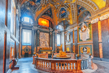 ROME, ITALY - MAY 08, 2017 : Inside the Basilica of Santa Maria Maggiore (on Piazza di Santa Maria Maggiore)-is  a Papal major basilica and the largest Catholic Marian church in Rome.Italy.のeditorial素材