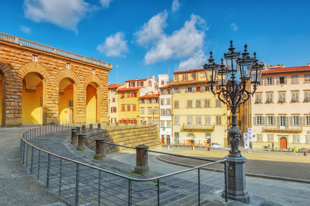 FLORENCE, ITALY- MAY 14, 2017:  Pitti Square (Piazza pitti)  in Florence - city of the Renaissance on Arno river. Italy.のeditorial素材