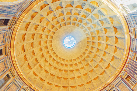 ROME, ITALY - MAY 09, 2017 : Inside  interior of the Pantheon, is a former Roman temple, now a church, in Rome, Italy.のeditorial素材