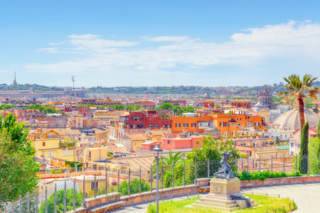 Beautiful landscape view of Rome, or his called Eternal City from Terrazza del Pincio. Italy.のeditorial素材