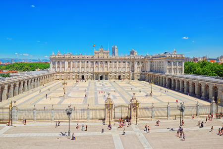 Madrid, Spain - June 05,2017 : Royal Palace of Madrid ( Palacio Real de Madrid) is the official residence of the Spanish Royal Family at the city of Madrid, but it is only used for state ceremonies.のeditorial素材