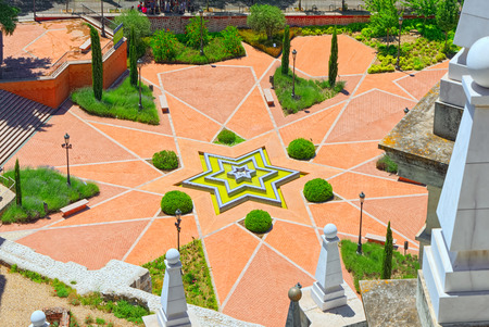 Madrid, Spain - June 05, 2017 : Emir Moamed Park (Parque Emir Mohamed) in Madrid, view from above. Spain.のeditorial素材