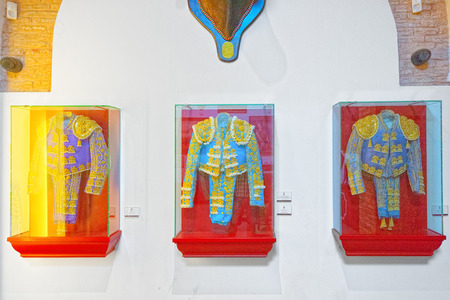 Seville, Spain - June 08, 2017 : Interior bullfighting Museum of the Real Maestranza de Caballeria (Museo Taurino de la Real Maestranza de Caballeria).のeditorial素材