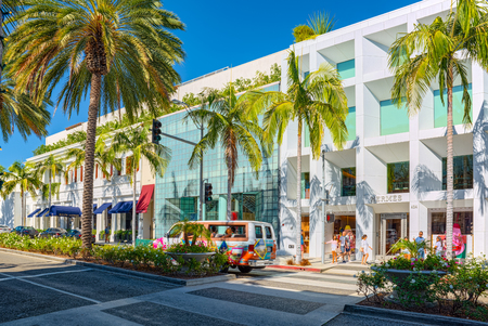 Los Angelos, California, USA - September 23, 2018: View of the fashionable street Rodeo Drive in Hollywood, LA.のeditorial素材