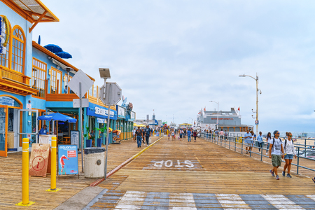 Santa Monica, California, USA - September 06, 2018: Amusement park-Pacific Park on Santa Monica Pier. LA.のeditorial素材