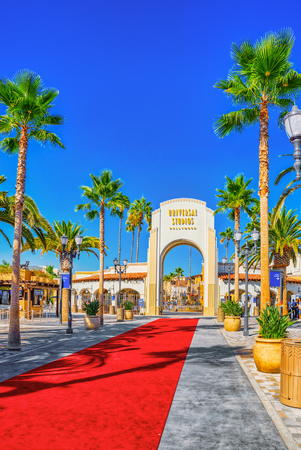 Los Angelos, California, USA - September 07, 2018: World famous park Universal Studios in Hollywood. The main entrance to the park.のeditorial素材