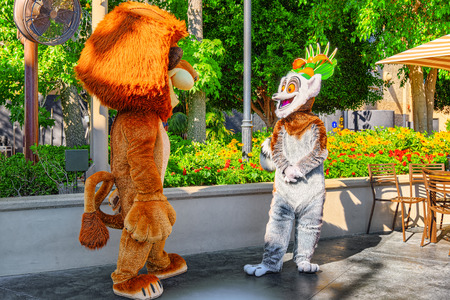 Los Angelos, California, USA - September 07, 2018: World famous park Universal Studios in Hollywood. Heroes of Madagascar cartoon.のeditorial素材