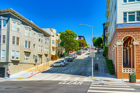 San Francisco, California, USA - September 09, 2018: City views a seaport in western California,on a...