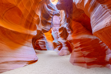 Antelope Canyon is a slot canyon in the American Southwest. It is on Navajo land east of Page, Arizona. USA.の写真素材