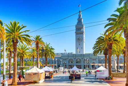 San Francisco, California, USA - September 10, 2018: Ocean Quay in the north of San Francisco. Maritime Station.のeditorial素材